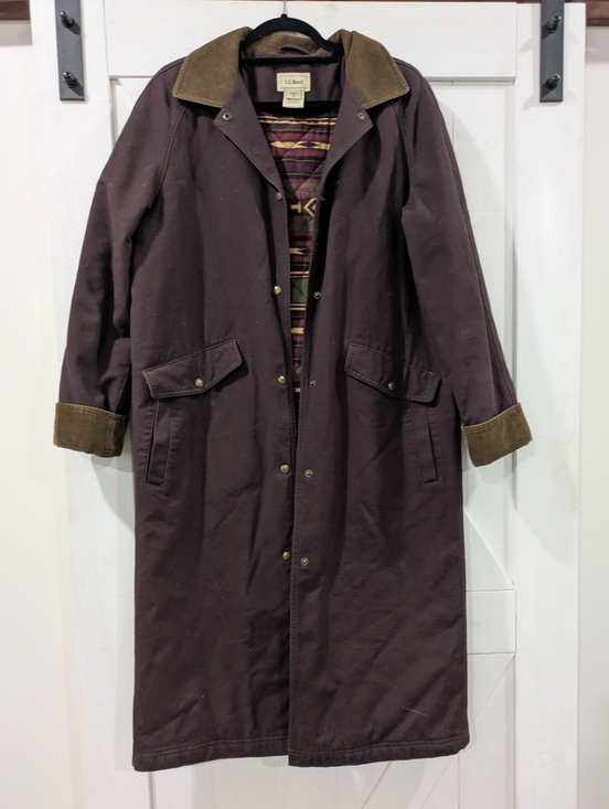 L.L. Bean Jackets & Blazers - L.L. Bean Dark Plum Canvas Barn Coat with Corduroy Trim Adirondack